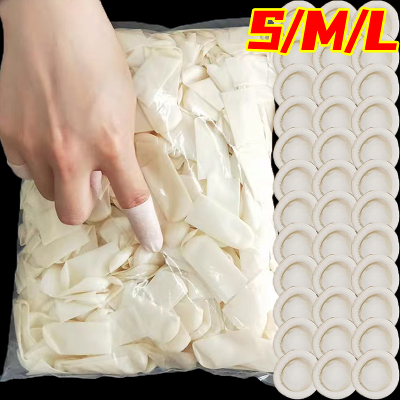 Rubber Glove Cleaning - 50-200pc antiderrapante dedos capa descartável fosco