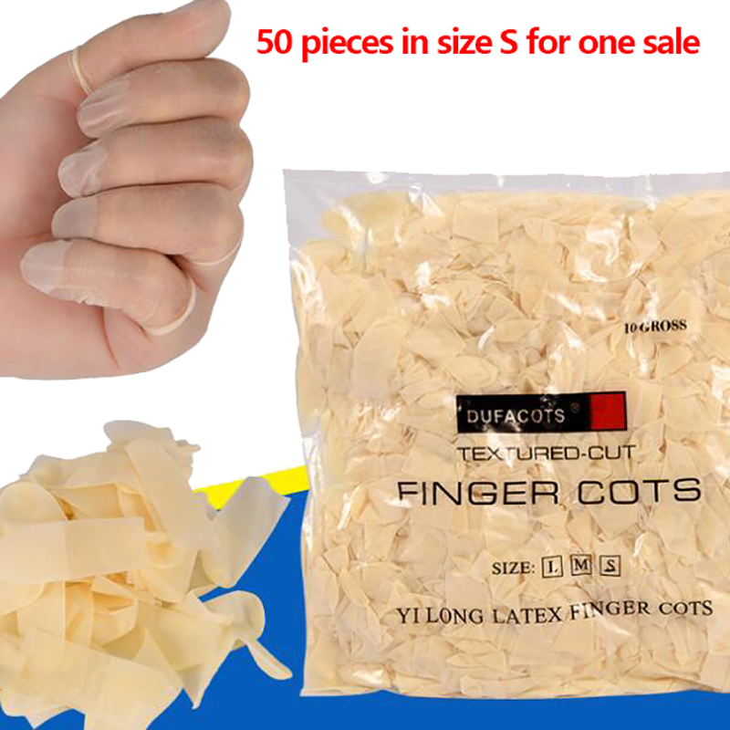 Latex Disposable Glove - 50 unidades/pacote Protetores de Dedo Descartáveis