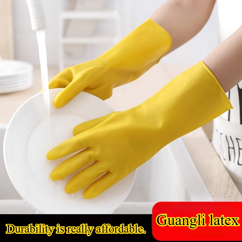 Dish Glove Rubber - 3 pares de luvas domésticas domésticas