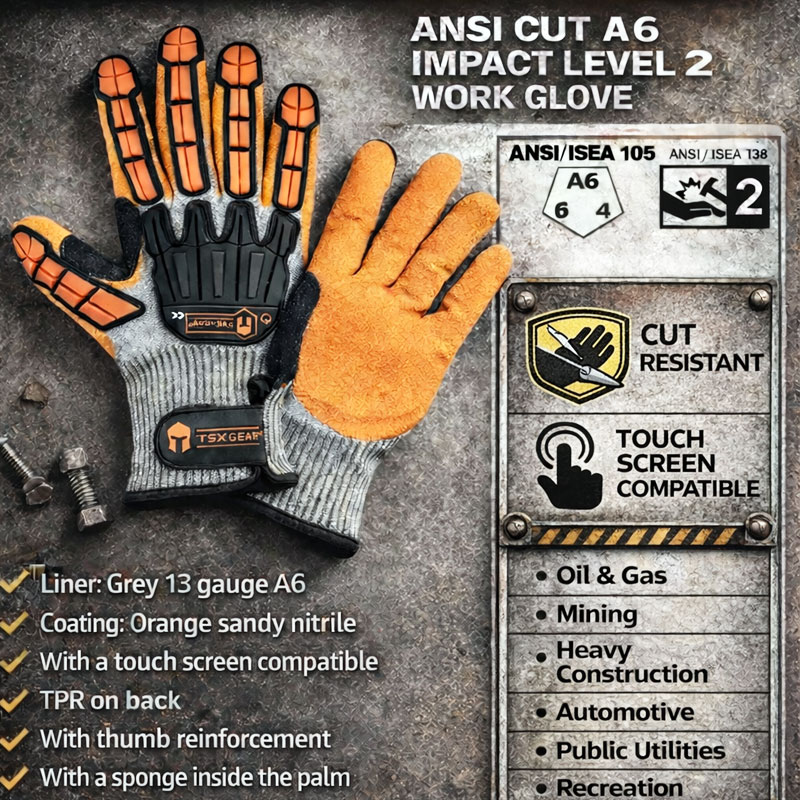 Nitrile Mechanic Glove - Luvas de trabalho anti-vibração NMSafety, resistentes