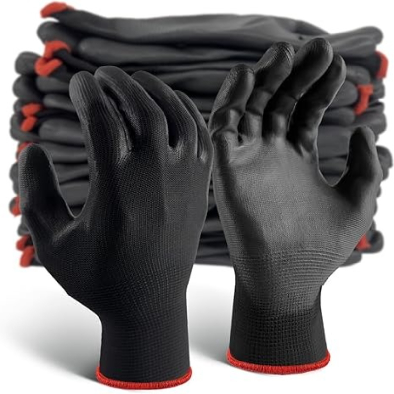 Nitrile Mechanic Glove - Luvas pretas com revestimento pu, 6/12/18