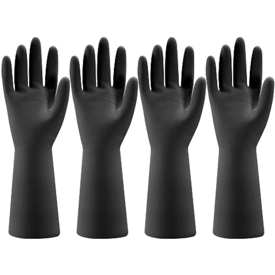 Dish Glove Rubber - 4 Pares de Luvas de Borracha