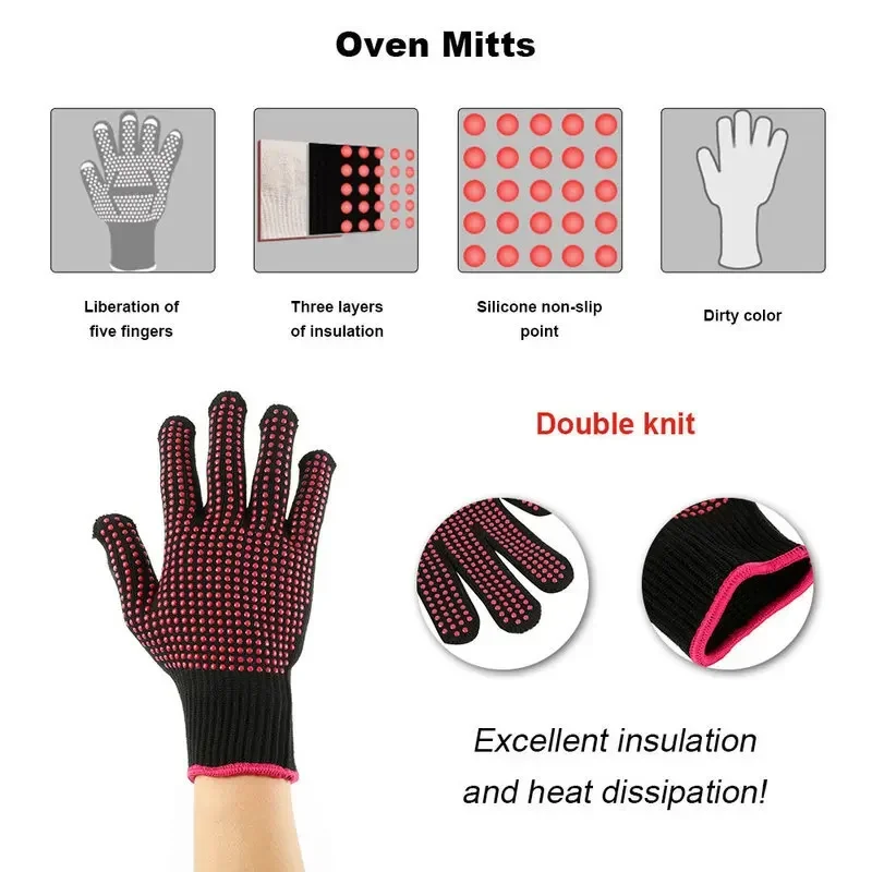1 par de luvas antiderrapantes - Oven Mitt Silicone avaliação e preço