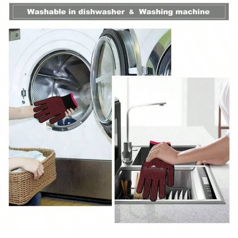 1 par de luvas antiderrapantes - Oven Mitt Silicone avaliação e preço