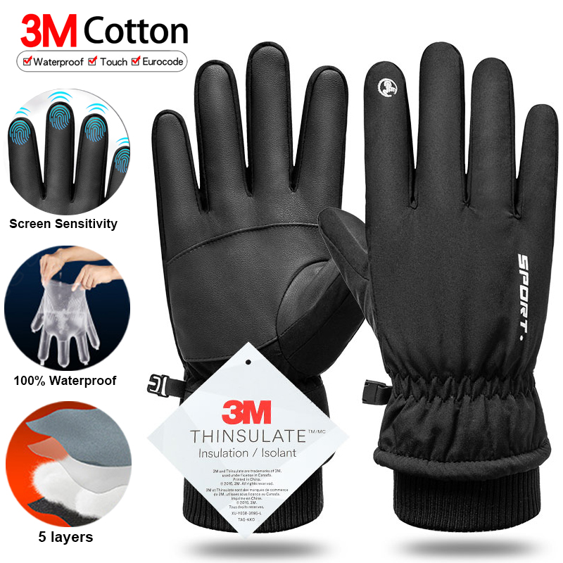 Inverno térmico ciclismo luvas - Ski Glove Waterproof avaliação e preço