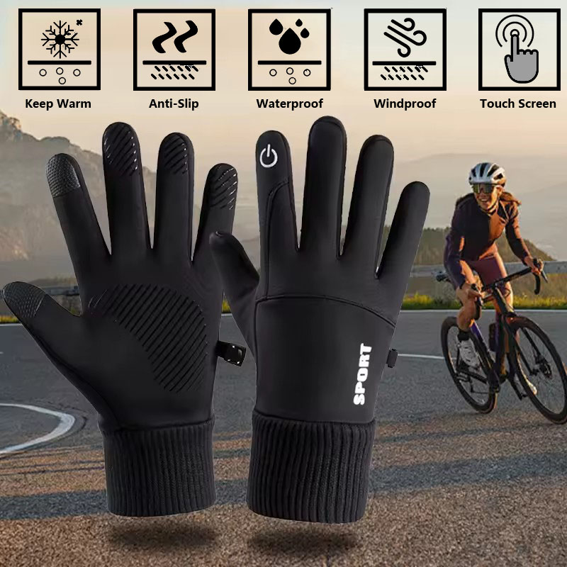 Preto inverno quente dedos com - Ski Glove Waterproof avaliação e preço