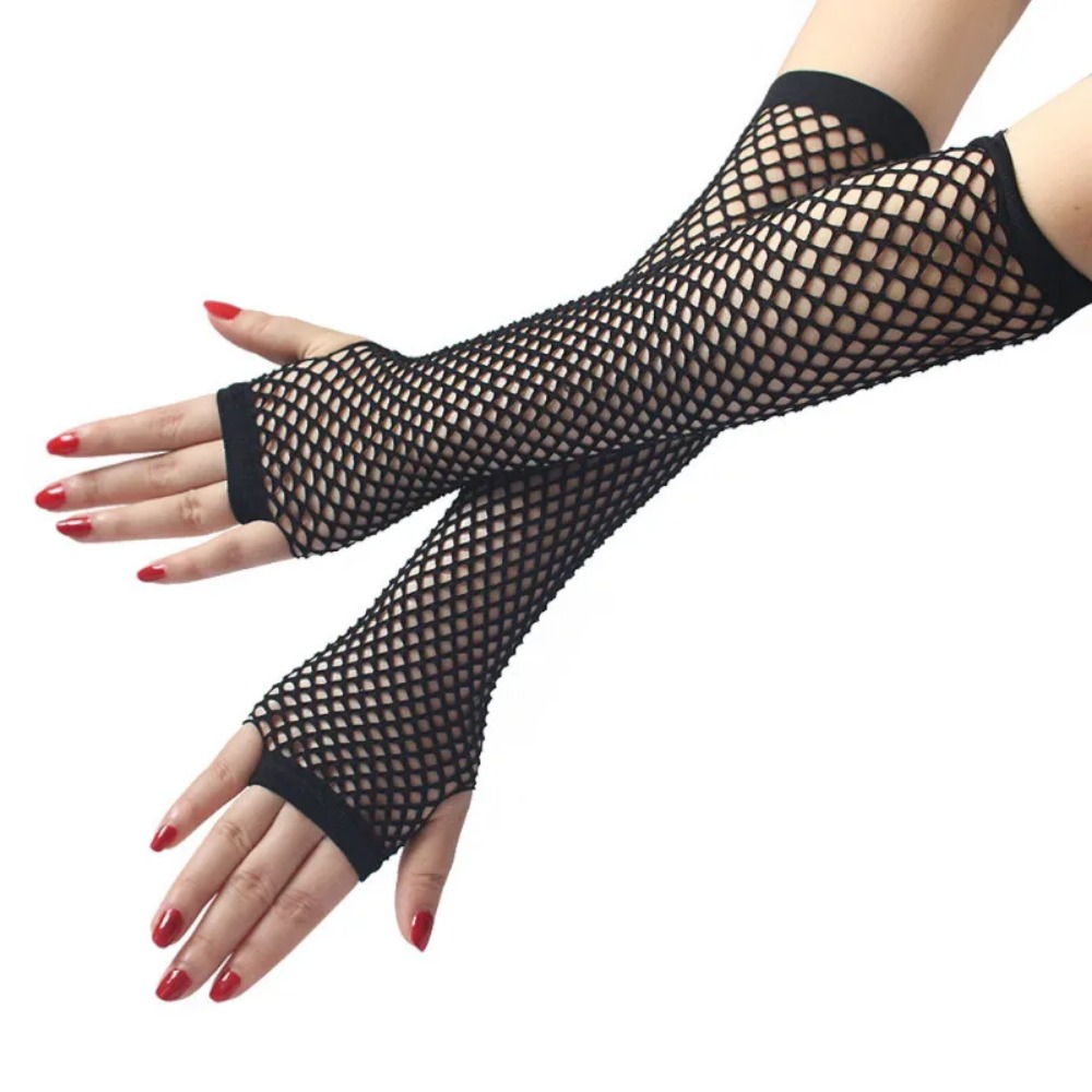 Luvas Longas de Rede Neon para - Fingerless Glove Knit avaliação e preço