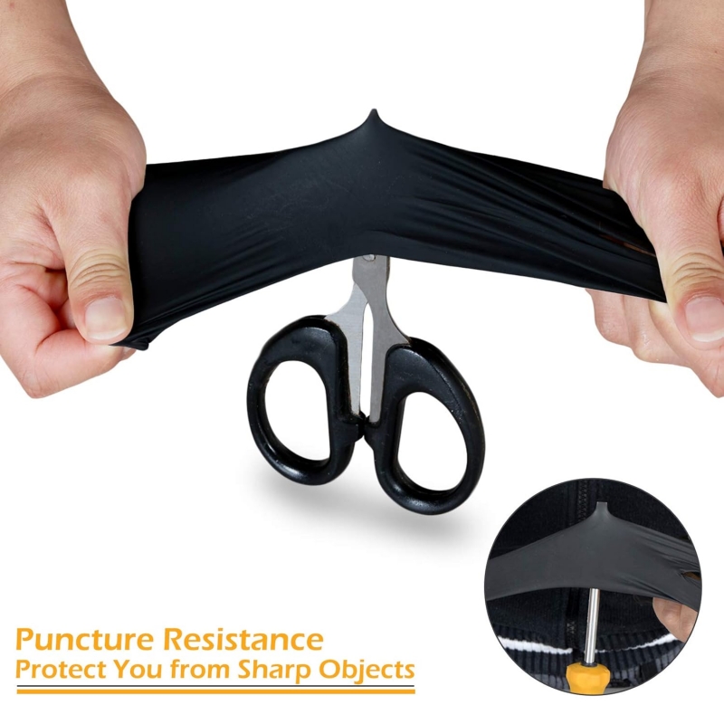 100PCS Luvas de Nitrilo Pretas - Nitrile Mechanic Glove avaliação e preço